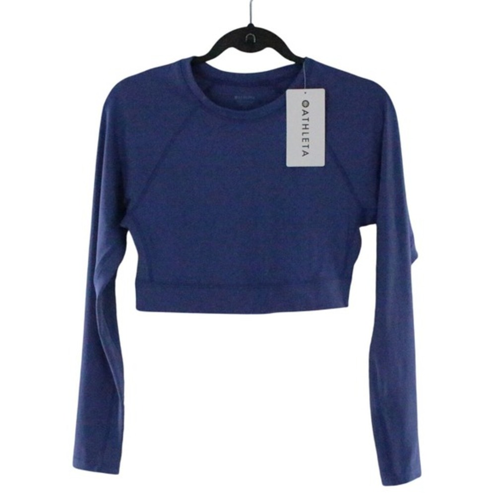 Athleta Womens Blue‎ Cropped Long Sleeve Athletic Top Small SP New with Tags